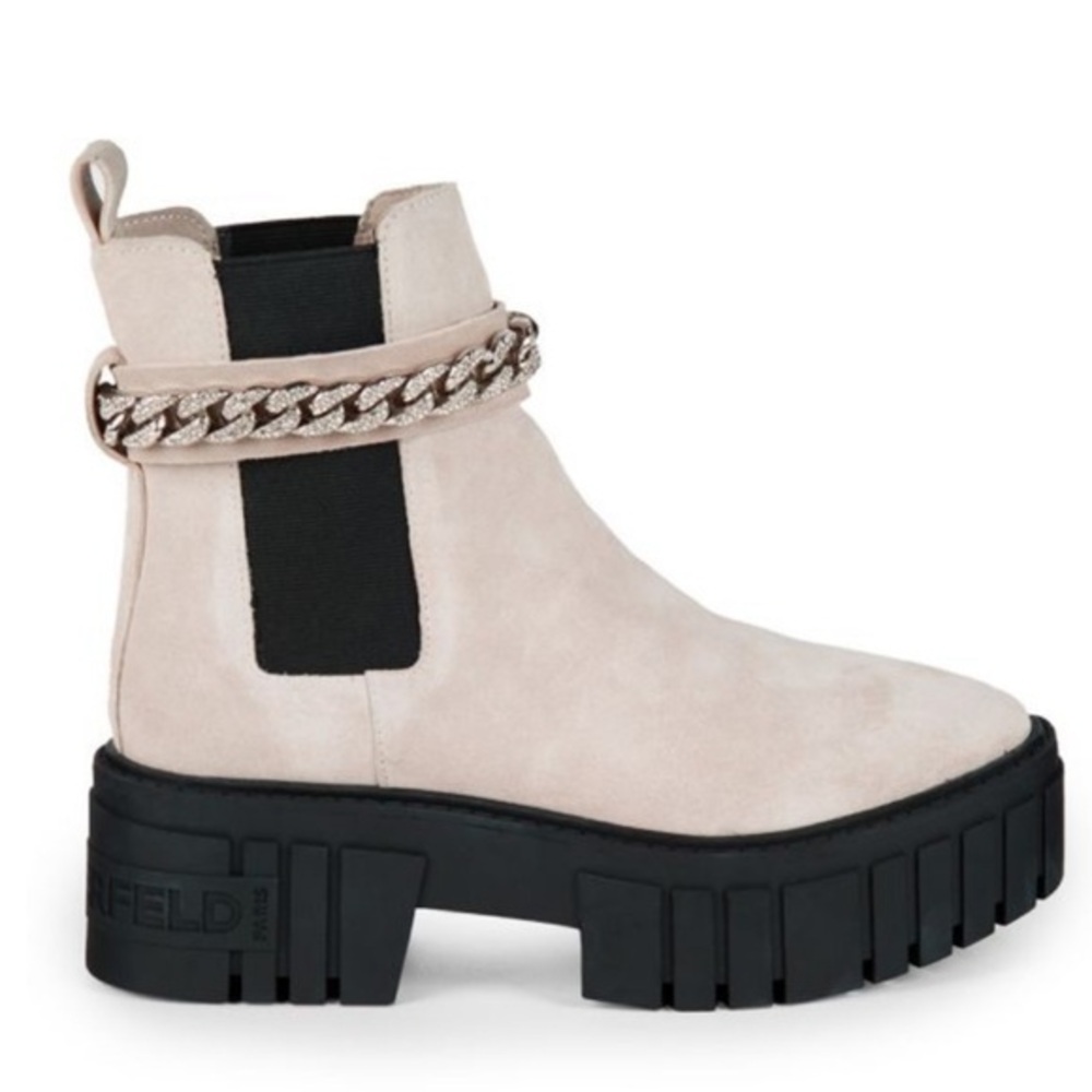 KARL LAGERFELD PARIS
Riza Chain Platform Chelsea Boots